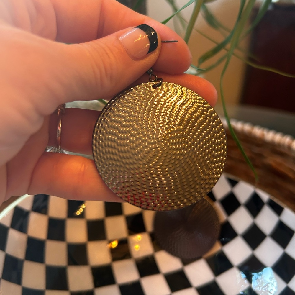Textured Metallic Disc Earrings